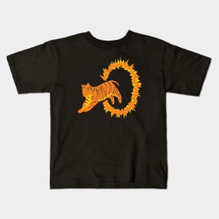 Tiger and Flames Kids T-Shirt